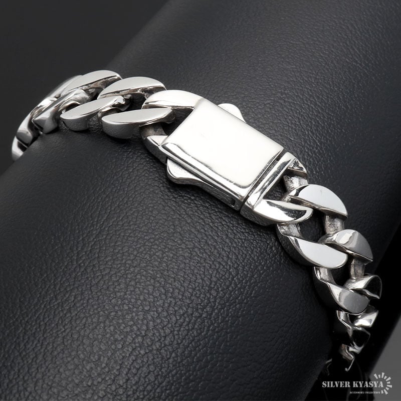 シルバー925 重厚 喜平ブレスレット チェーンブレスレット メンズ 幅