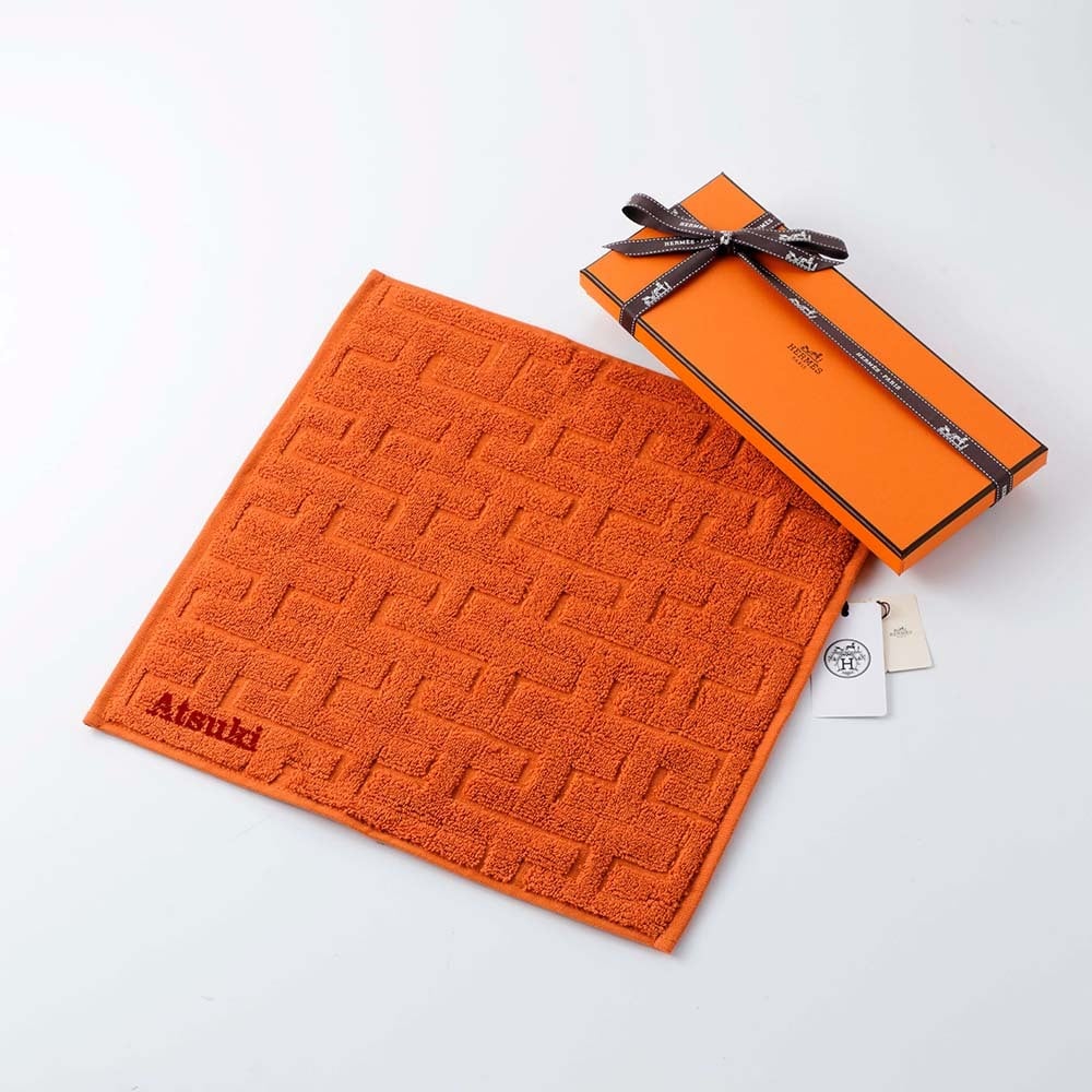 お急ぎ対応】HERMES エルメス カレ・タオル ステアーズ オランジュ