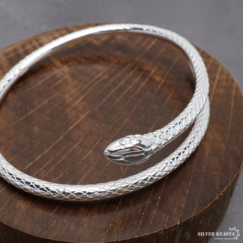 シルバー925 スネークバングル メンズ 腕輪 巻きつく シルバーバングル