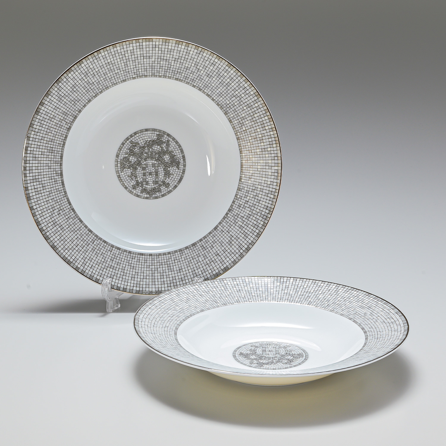エルメス 食器 HERMES モザイク ヴァンキャトル プラチナ 035013P2