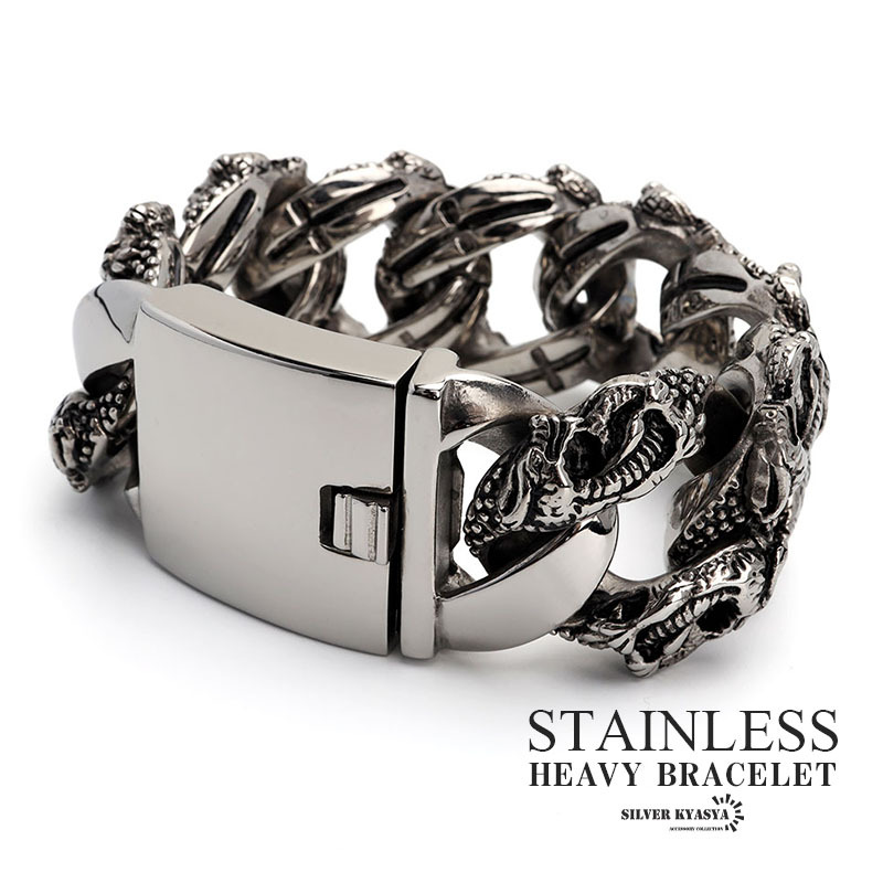 超重厚 極太ブレスレット 幅34mm メンズブレスレット シルバー 存在感