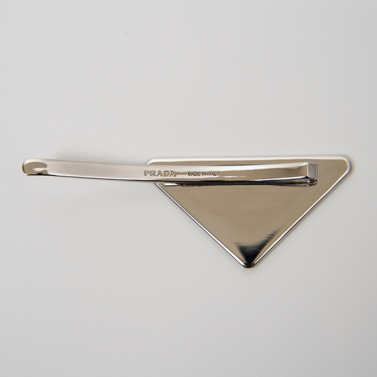 プラダ PRADA トライアングルロゴ ヘアピン ヘアクリップ SYMBOL METAL