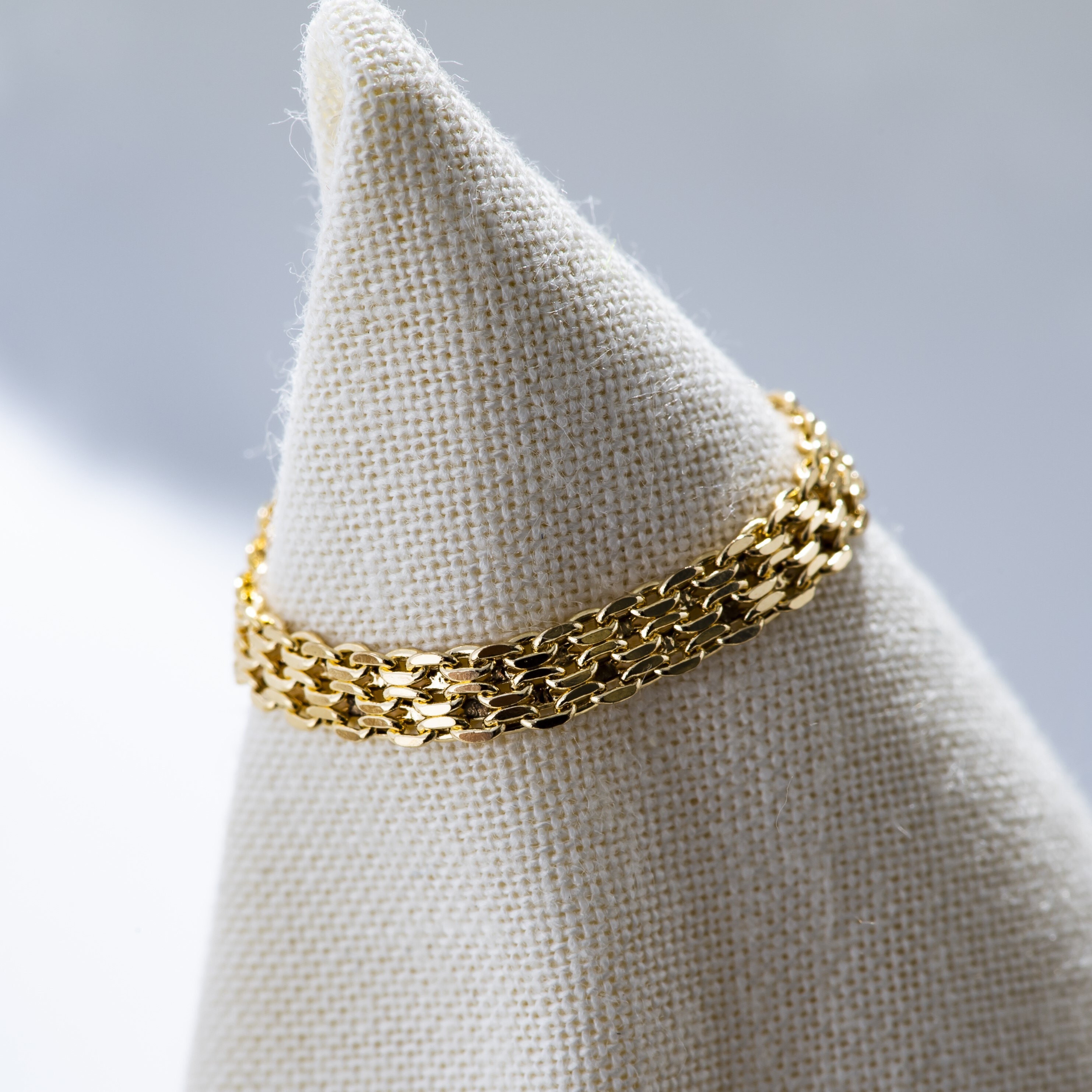 イタリー製 K18YG ビスマルク チェーンリング リング 指輪 18金 可愛い