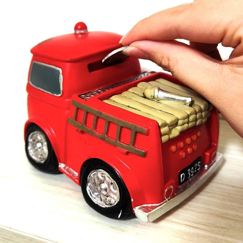 貯金箱 消防車 オールディーズ マネーバンク かわいい 車 ヴィンテージ