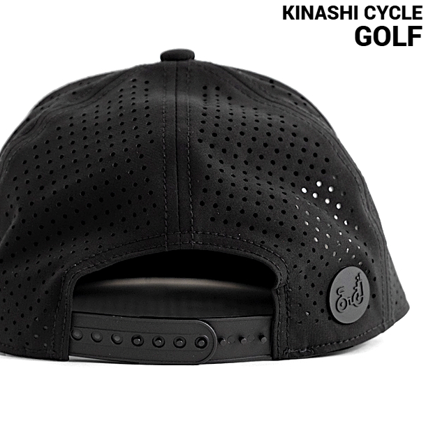 KINASHI CYCLE GOLF パンチングメッシュキャップ（THE GOLF）BLACK x