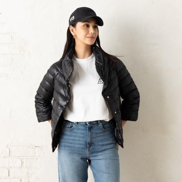 ヘルノ ダウンジャケット コート ケープ ブラック レディース HERNO