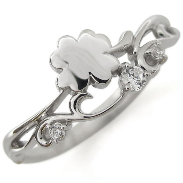 クローバーリング キュービックジルコニア シルバー アクセ ピンキー