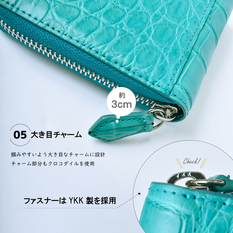 二つ折り財布 クロコダイル BOX型小銭入れ レディース メンズ 折り財布