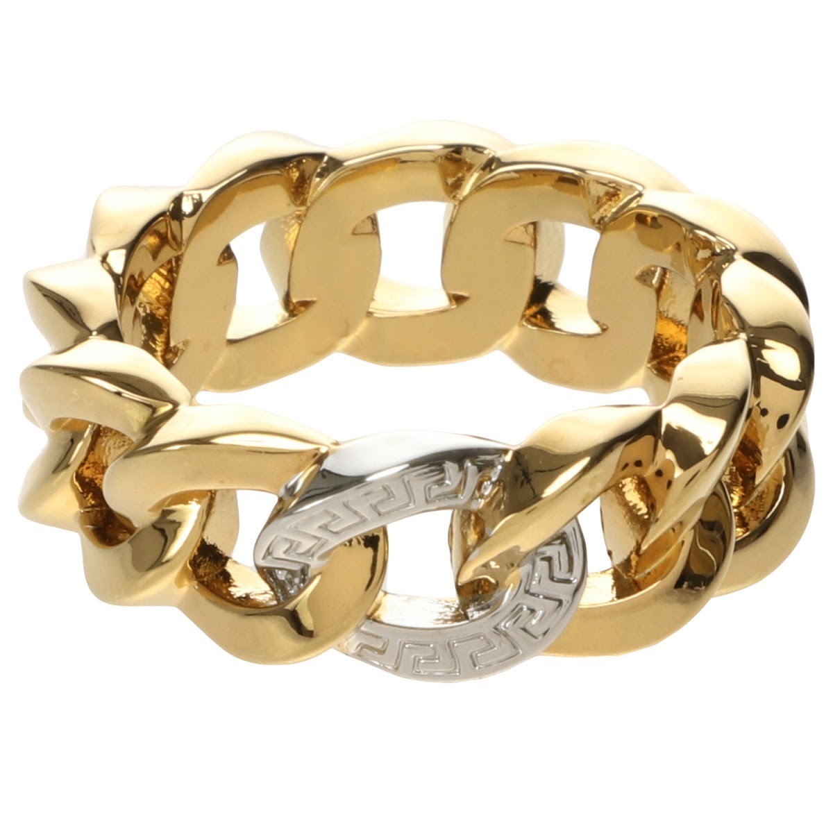 ヴェルサーチェ Versace グレカ チェーン バンド リング 指輪 DG5I020