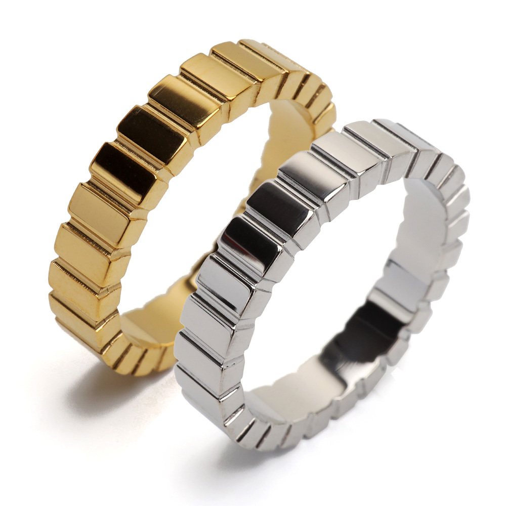 幾何学リング スクエア ゴールドリング 指輪 18KGP ゴールド シルバー