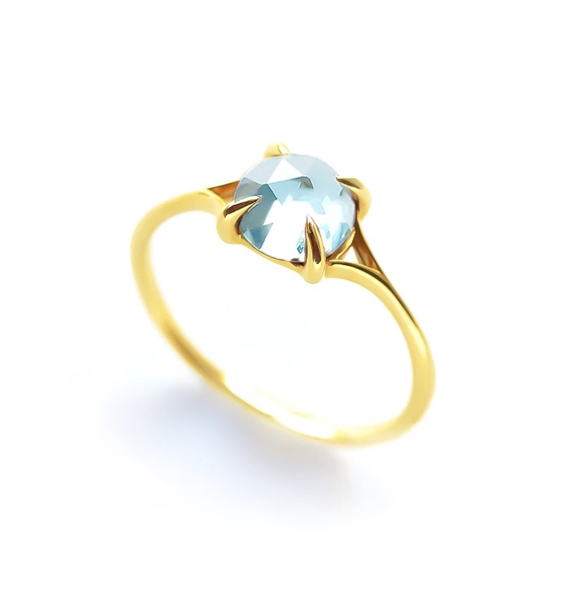 スイスブルートパーズ K10リング ローズカット ~VALOA~ 11月誕生石