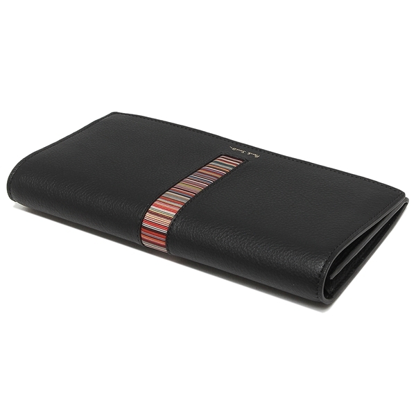 ポールスミス 長財布（かぶせ蓋） マルチストライプ ブラック マルチ