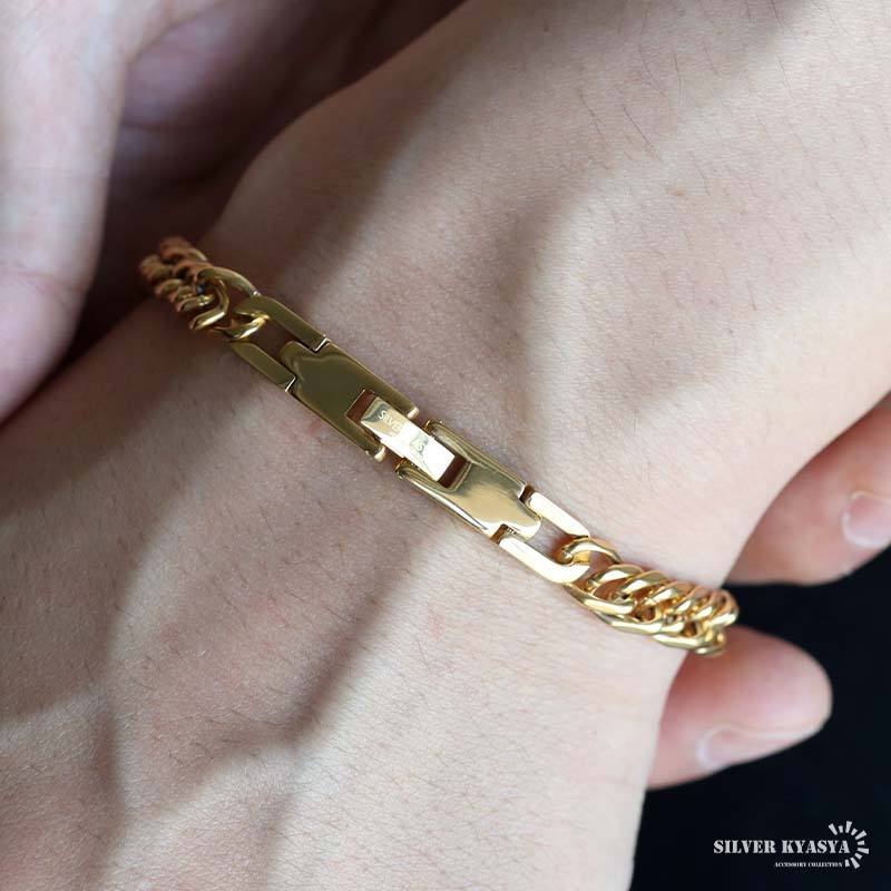 純チタン製 軽い ダブル喜平チェーンブレスレット 喜平ブレスレット