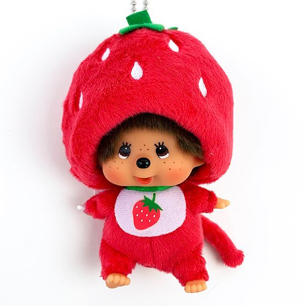 モンチッチ お座り イチゴ キーホルダー 顔でか ぬいぐるみ ピンク