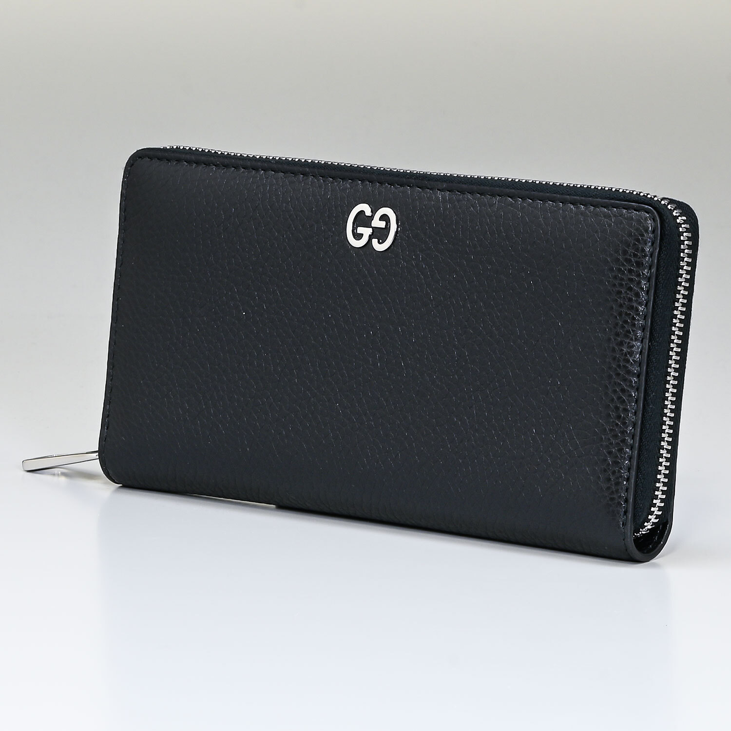 グッチ 長財布 メンズ ラウンドファスナー GGメタル レザー 本革