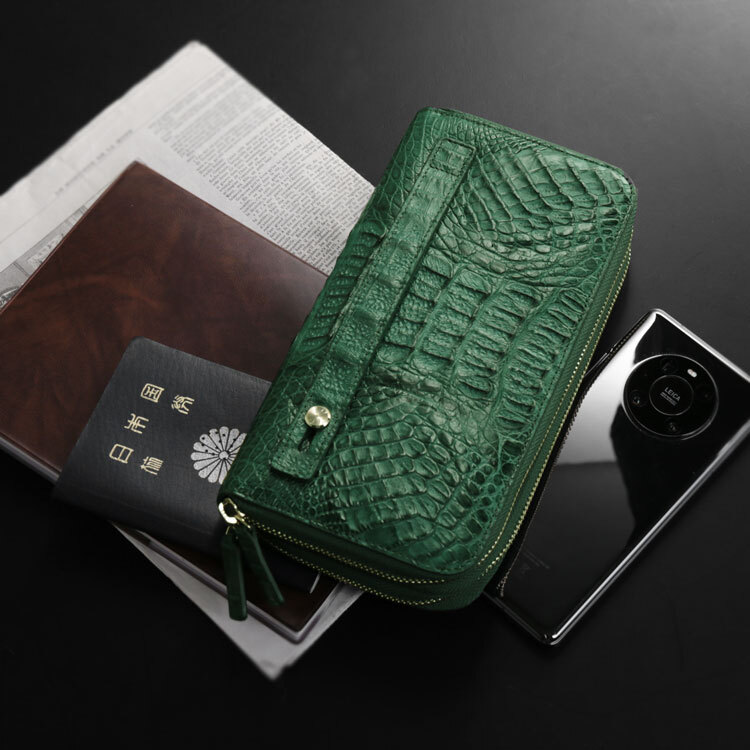 カイマン オーガナイザー メンズ クラッチ バッグ ダブルファスナー 長