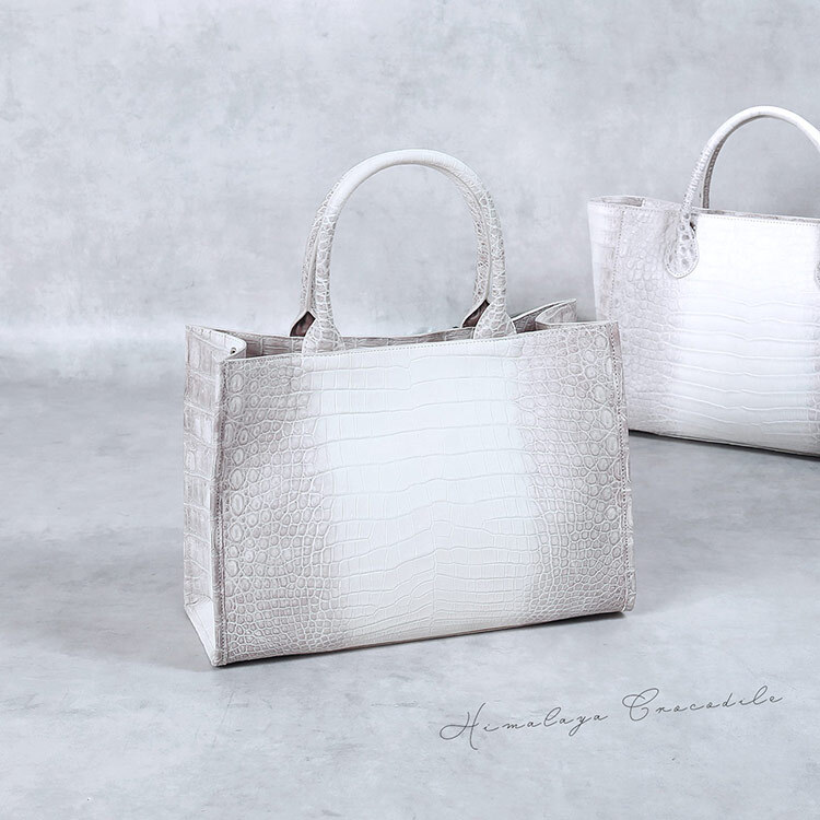 ヒマラヤ クロコダイル ハンドバッグ 2way 斜め掛け ショルダーバッグ