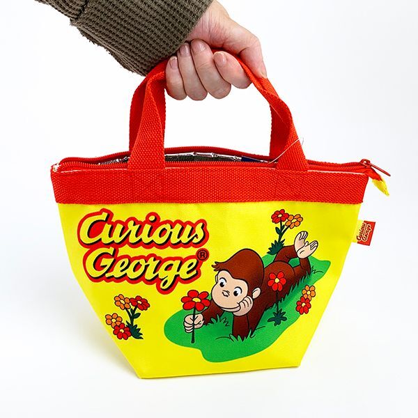 おさるのジョージ ランチバッグ フラワー 保冷バッグ かばん お弁当