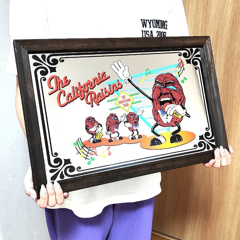 鏡 パブミラー レーズン RAISIN アメリカン 雑貨 インテリア ウッド