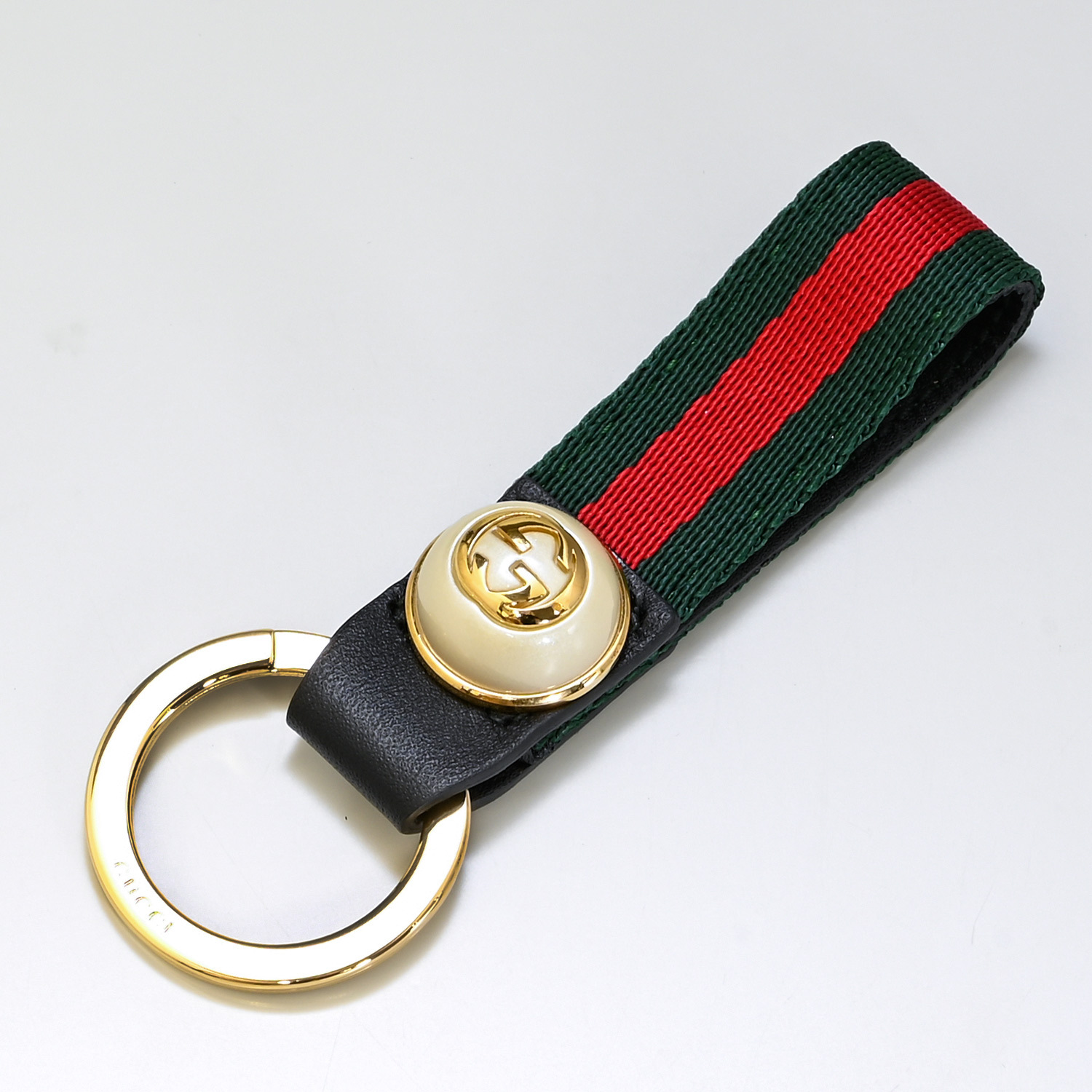 グッチ GUCCI キーリング キーホルダー GGパール ナイロン ウェブ