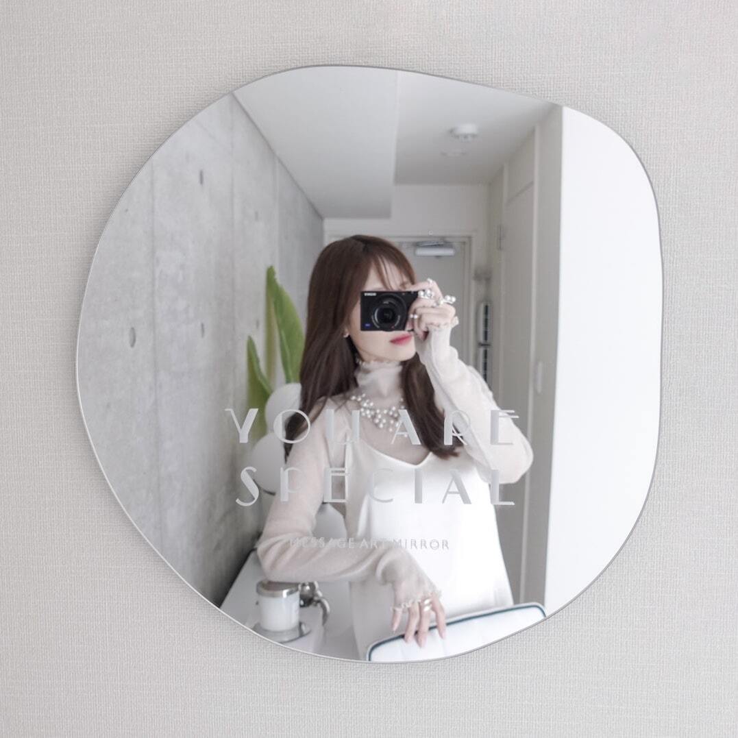 ウェーブミラー 賃貸OK 軽量 割れない / LINSL 日本製 【 ニュアンス