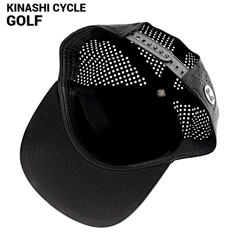 KINASHI CYCLE GOLF パンチングメッシュキャップ（THE GOLF）BLACK x
