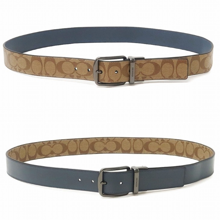 コーチ COACH ベルト メンズ リバーシブル カードケース 2点セット 箱