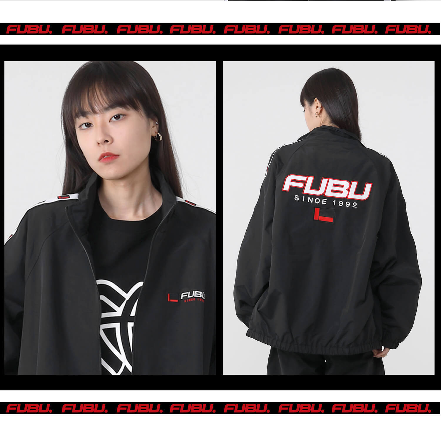 FUBU フブ ジャケット アウター スタジャン サイドジャガード ロゴ