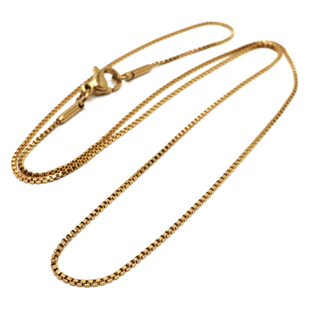 ステンレス 幅1mm 極細 ベネチアンチェーンネックレス ボックス