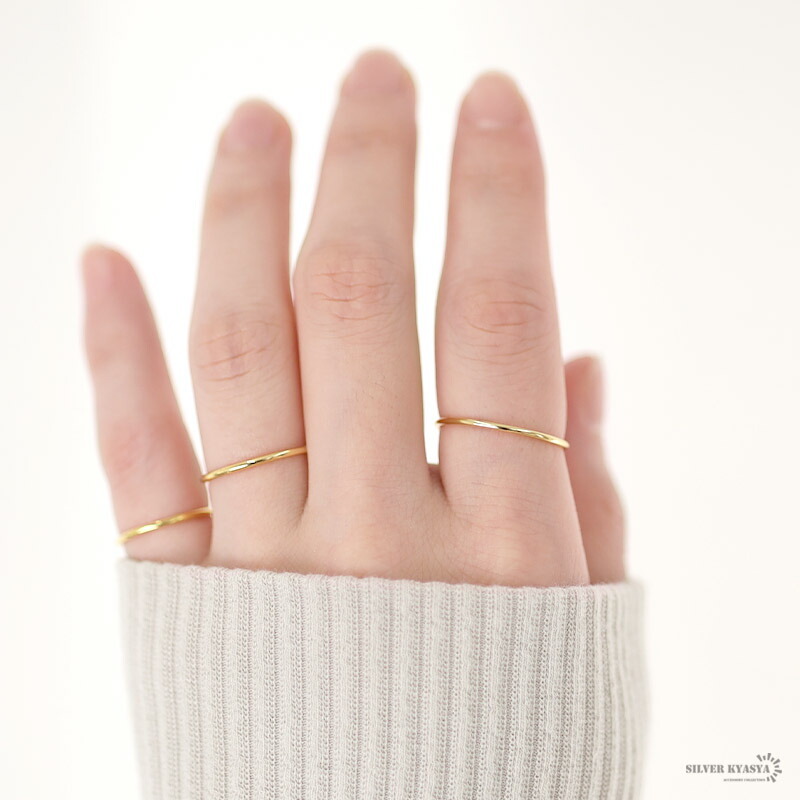 リング レディース シルバー925 S925 極細リング シンプル 18k