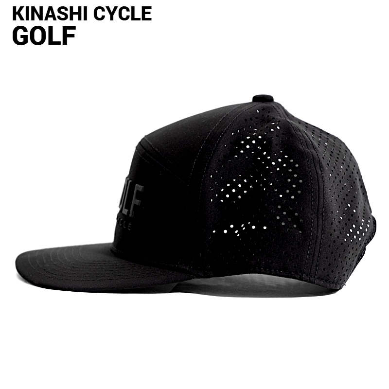 KINASHI CYCLE GOLF パンチングメッシュキャップ（THE GOLF）BLACK x