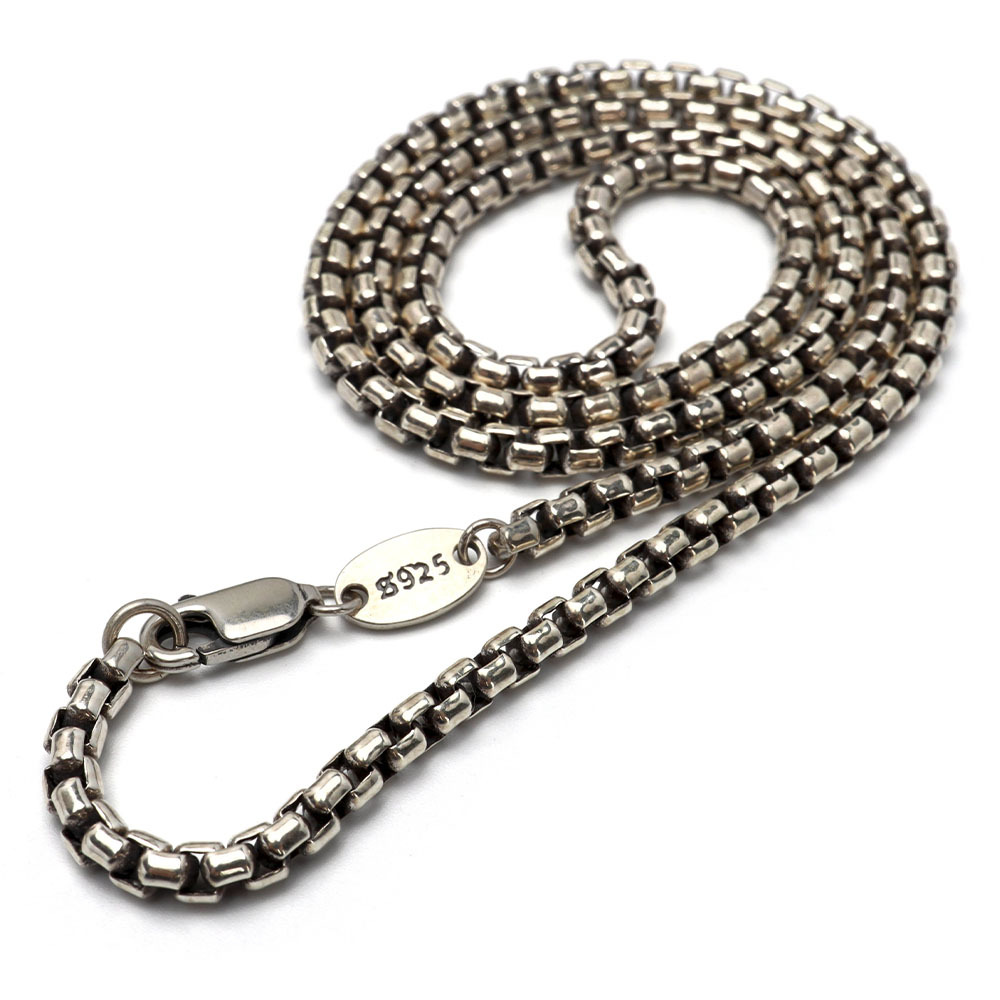 シルバー925 ボックスチェーン ネックレス 幅3mm ネックレスチェーン
