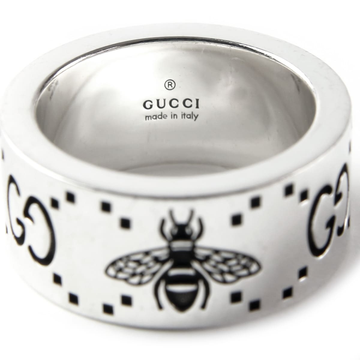 グッチ 指輪 メンズ シルバー 正規品 GUCCI リング 指輪 GG＆ビー 蜂