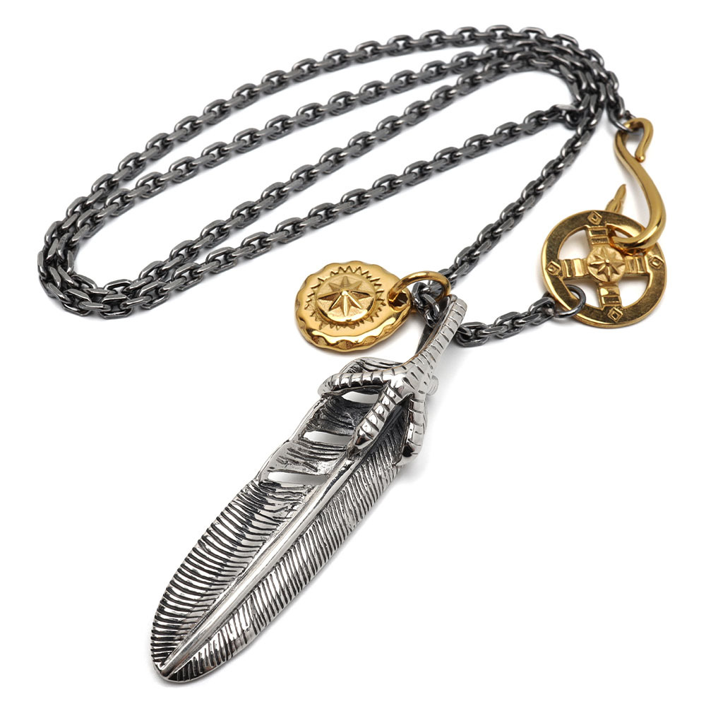 シルバー925 フェザーネックレス インディアンジュエリー メンズ
