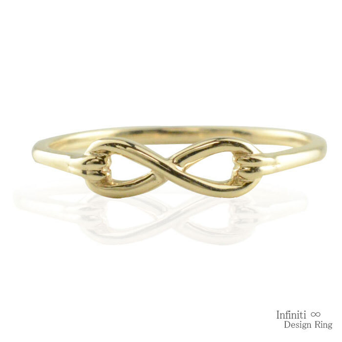 K18 リング レディース インフィニティ 18金 18k シンプル イエロー