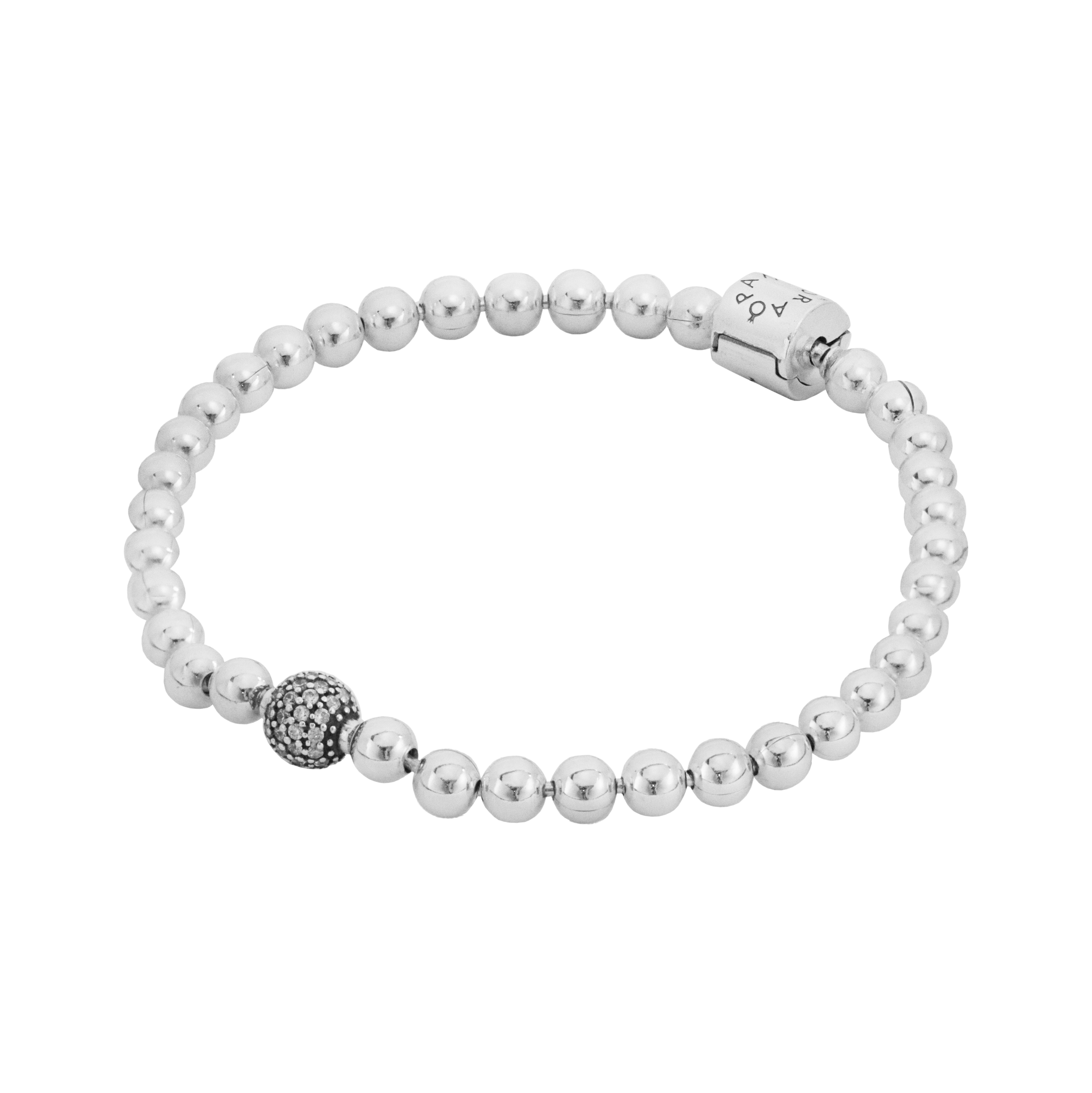 Pandora(パンドラ)【ビーズ＆パヴェ ブレスレット】シルバー