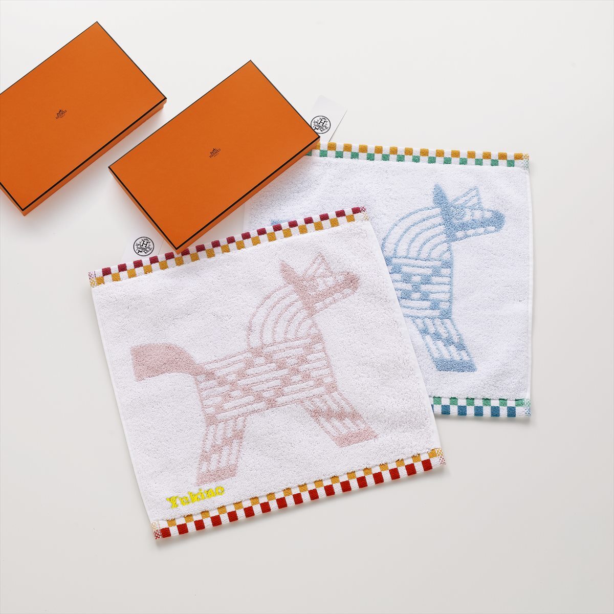 HERMES エルメス カレ・タオル 《 アニモー・ナッテ 》 ピンク