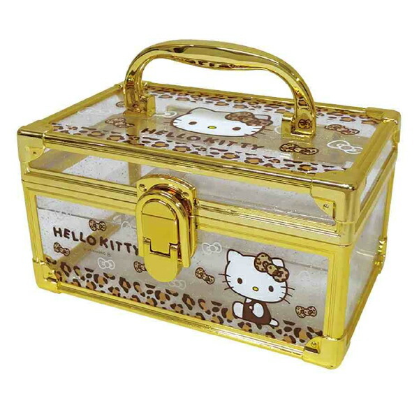 サンリオ ハローキティ バニティケース ゴールド 収納 小物入れ ヒョウ