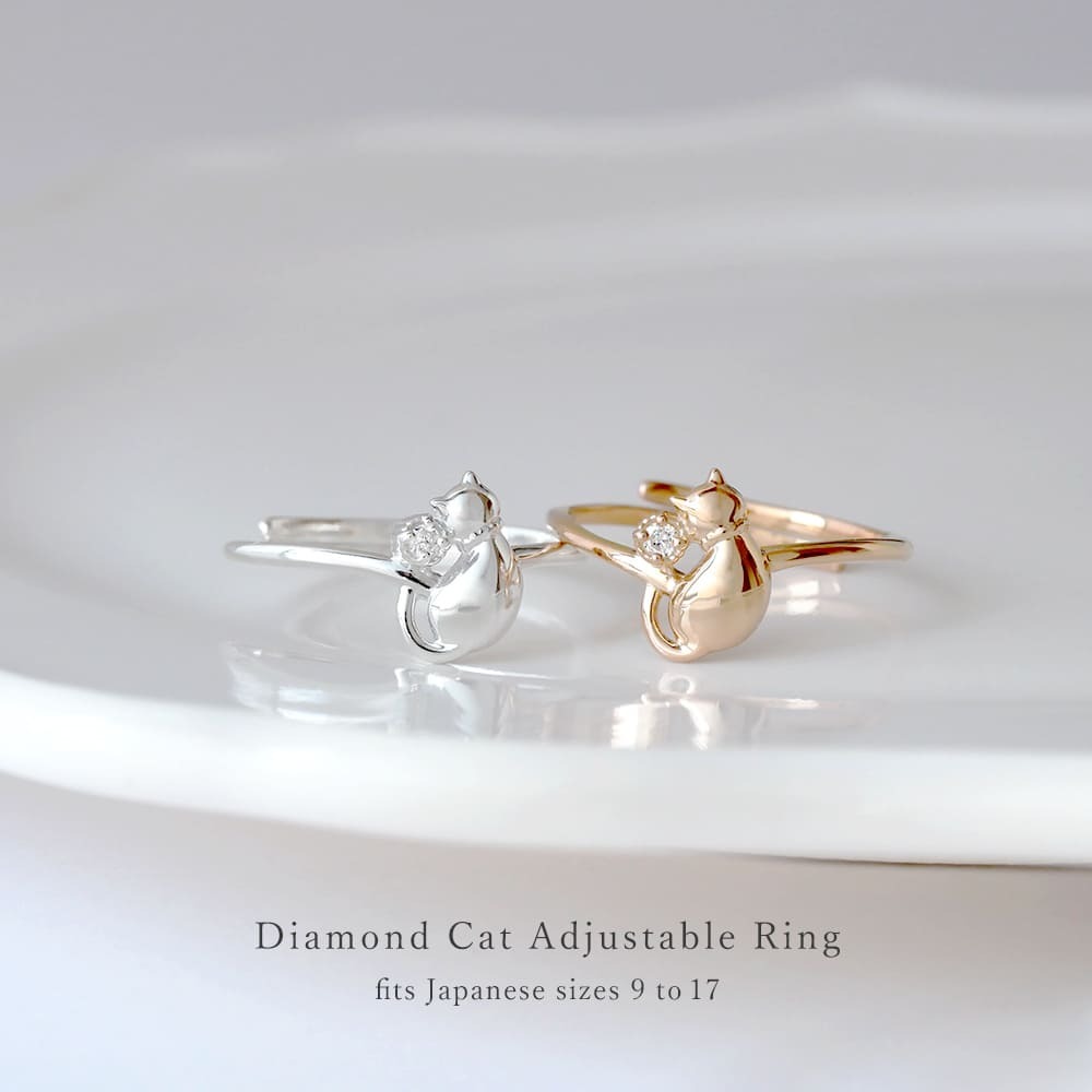 Mirai Tenshi 未来天使 シルバー 猫 ダイヤモンド フリー リング 指輪