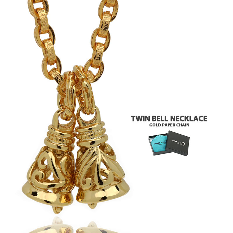 ベルネックレス ペーパーチェーン 梵字 真言 ゴールド 金 18K K18