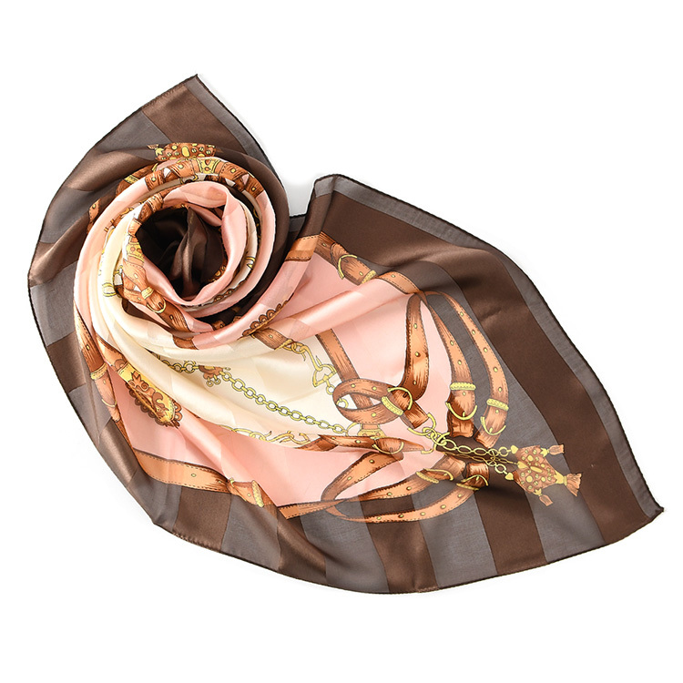 横浜スカーフ 手綱エルメス 88×88cm シルクサテンストライプ エルメス