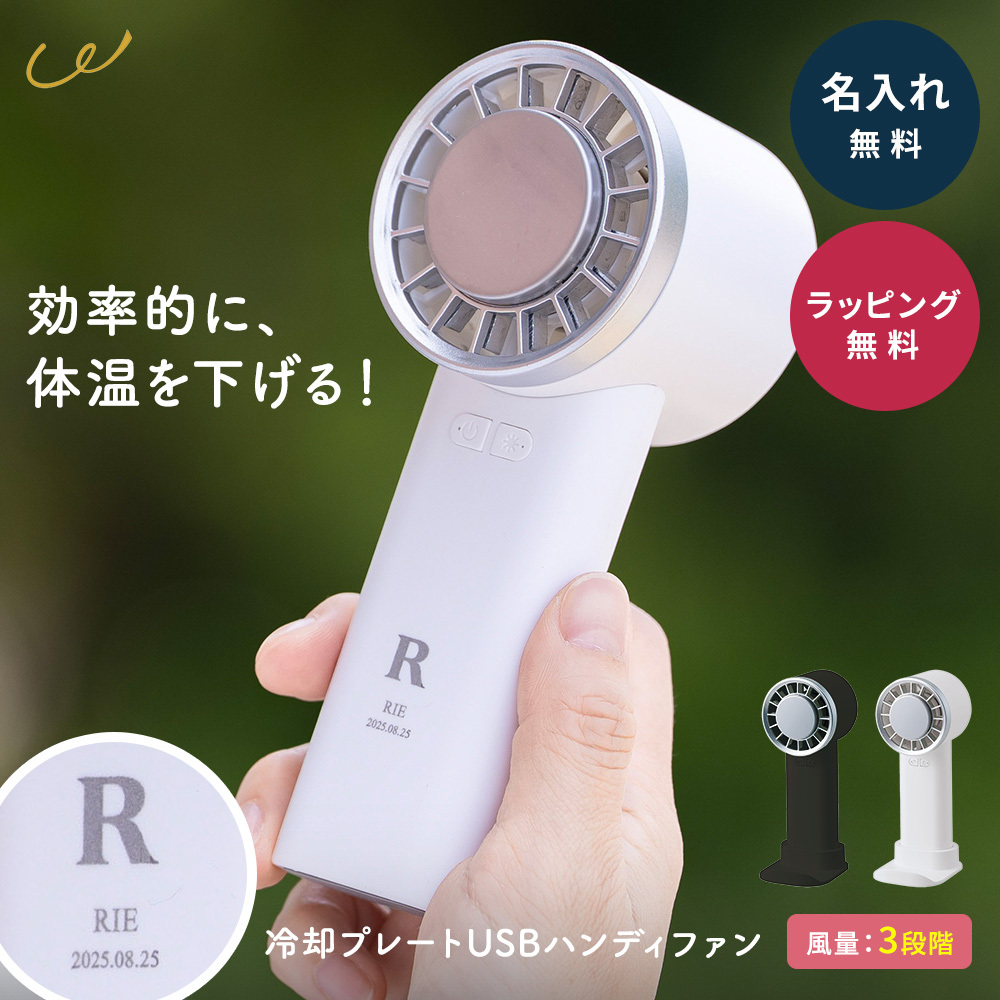 名入れ】 ミニ扇風機 ハンディファン 冷却プレート付き ペルチェ素子