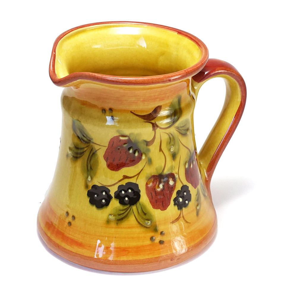 ポルトガル製 陶器 ウォーターピッチャー ストロベリー柄 手描き 食器