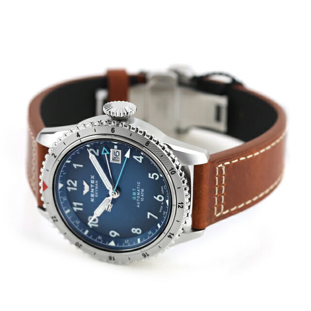 ケンテックス スカイマンGMT 自動巻き 腕時計 ブランド メンズ Kentex
