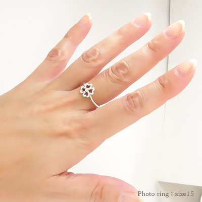 指輪 リングクローバー 四葉 ダイヤモンド ダイヤ 0.05ct プラチナ