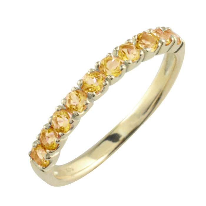 k10 リング シトリン 指輪 イエローゴールドk10 エタニティリング