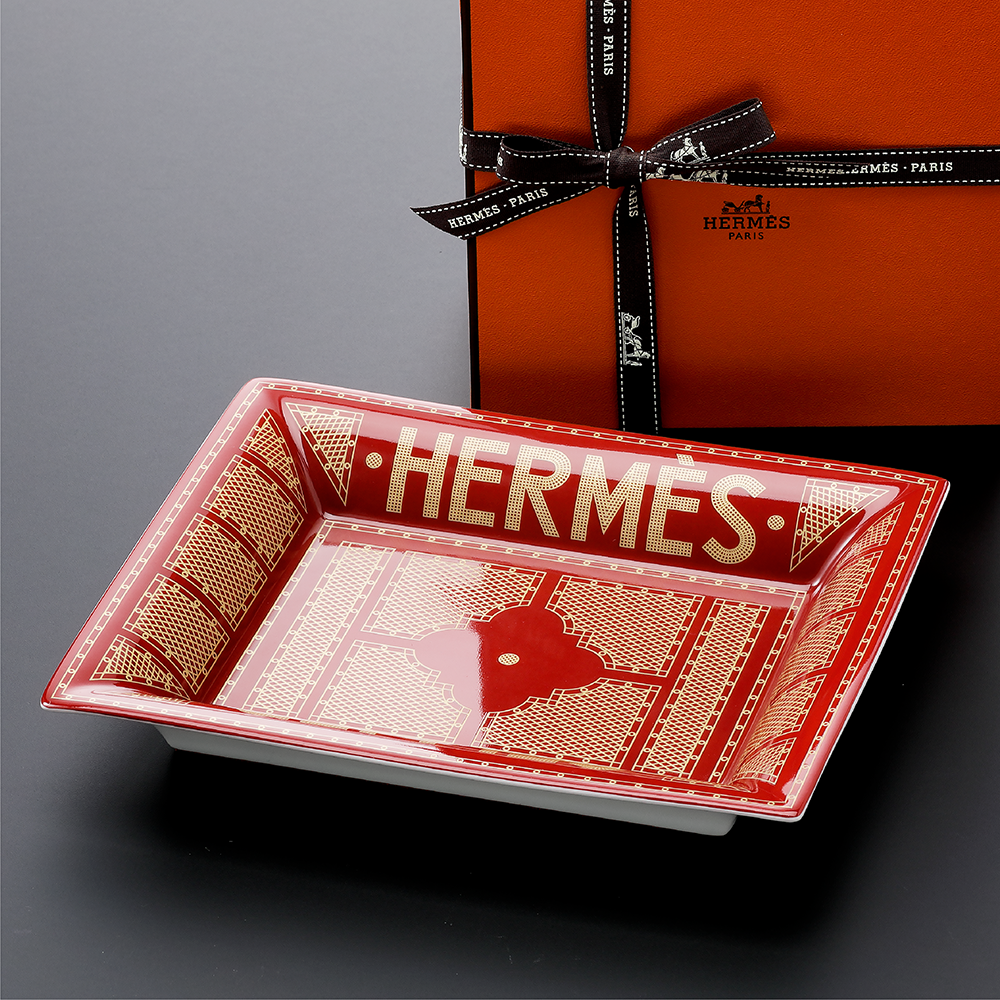 HERMES エルメス ヴィドポッシュ セリエ 小物入れ トレー 名入れ彫刻代