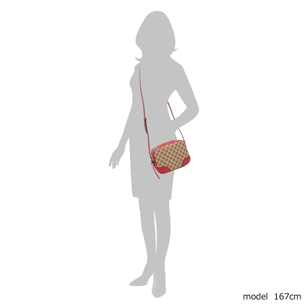 グッチ アウトレット ショルダーバッグ GGキャンバス ベージュ レッド