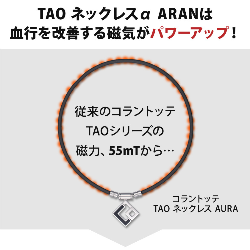 コラントッテ TAO ネックレスα ARAN シルバー - 【磁気ネックレスの