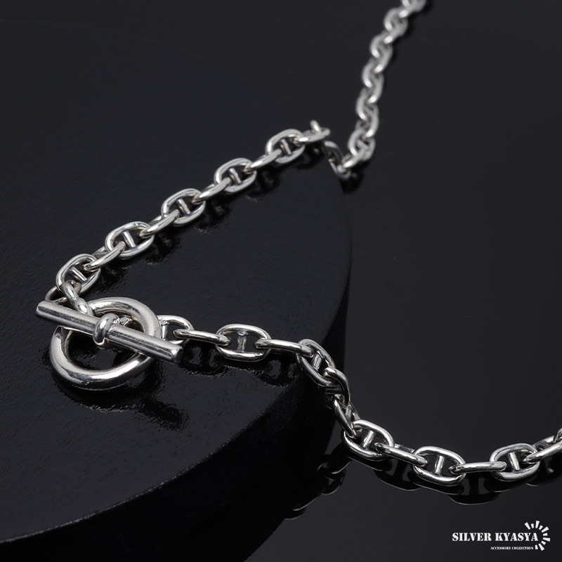 シルバー925素材 マンテルネックレス アンカーチェーンネックレス T